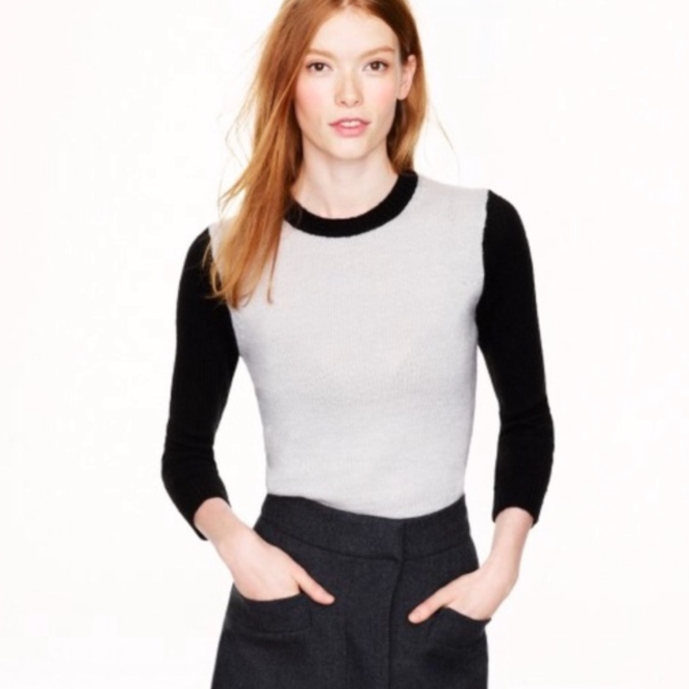 J. Crew Wool Mohair Colorblock Sweater